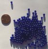 100 4mm Transparent Matte Cobalt Round Glass Beads